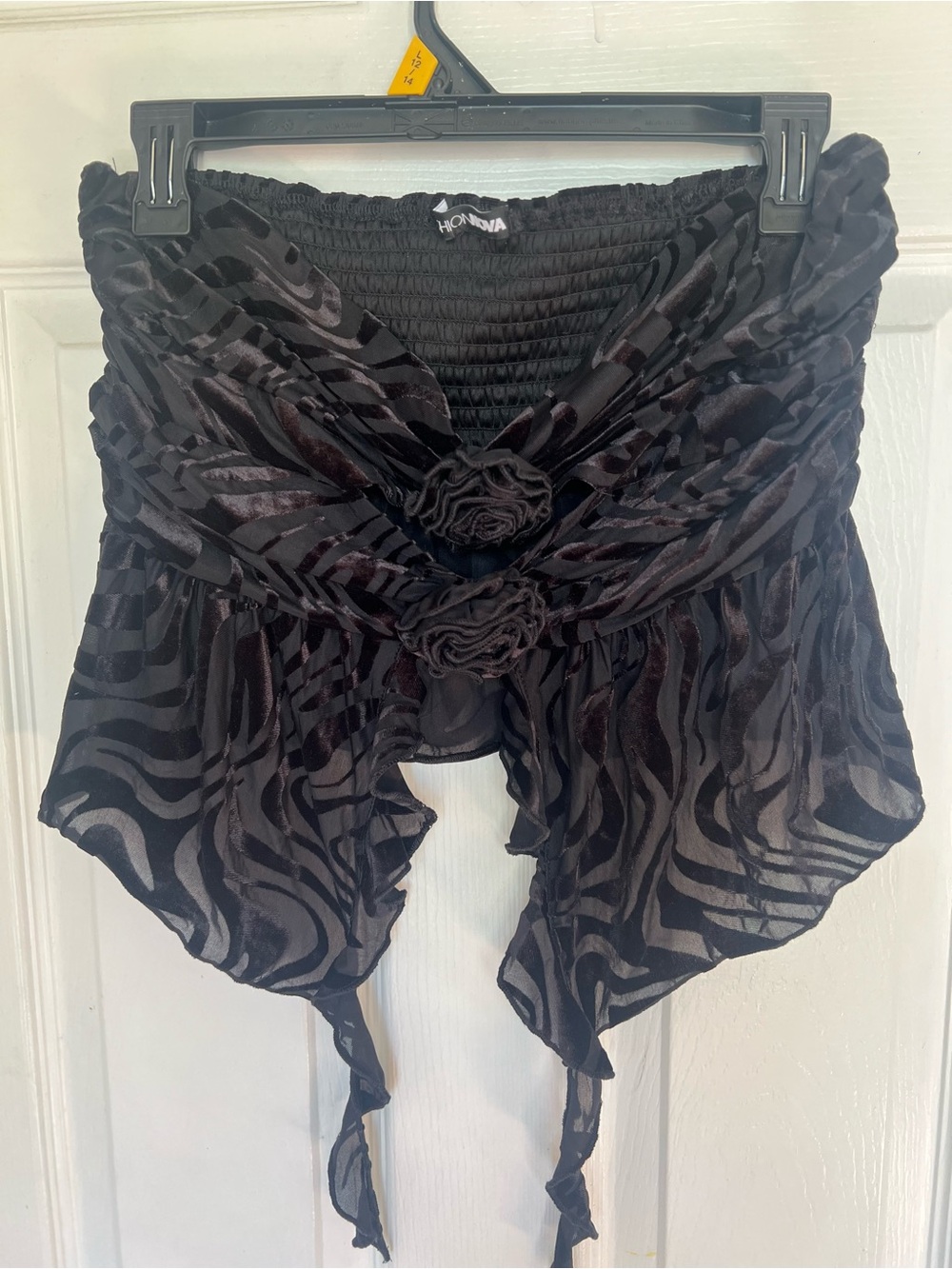 Black Sheer Zebra Print Top